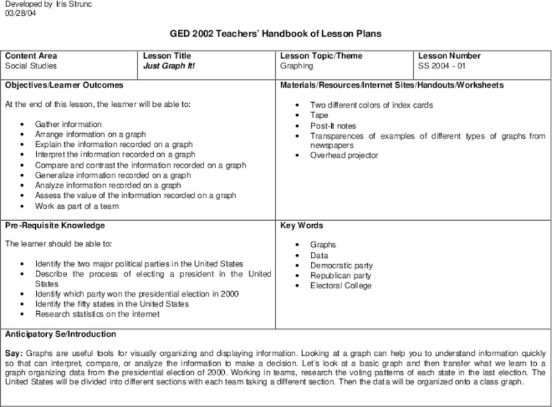 Just Graph It! Lesson Plan