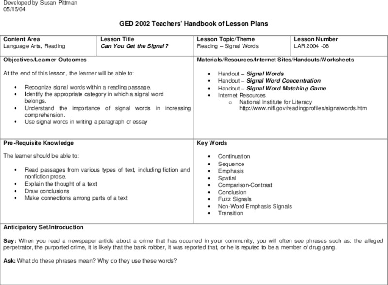 Can You Get the Signal? Lesson Plan