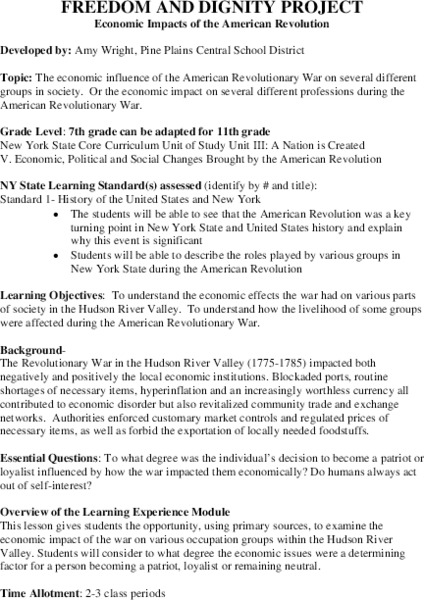 Freedom and Dignity Project Lesson Plan