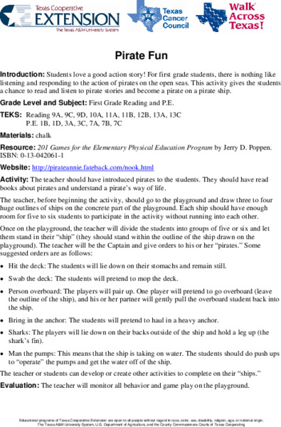Pirate Fun Lesson Plan