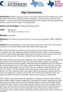 High Conclusions Lesson Plan