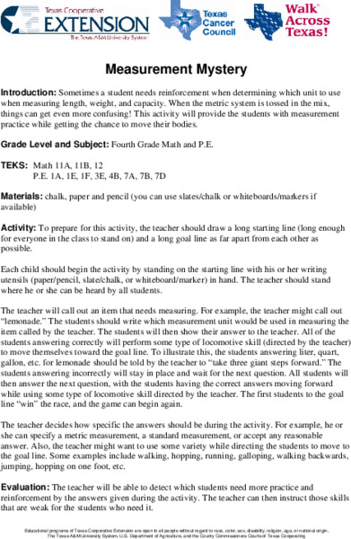 Measurement Mystery Lesson Plan