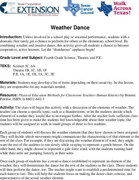 Weather Dance Lesson Plan