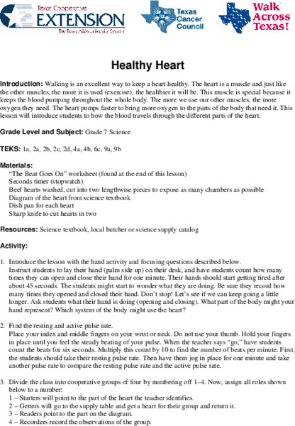 Healthy Heart Lesson Plan