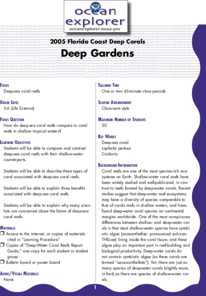 Deep Gardens Lesson Plan