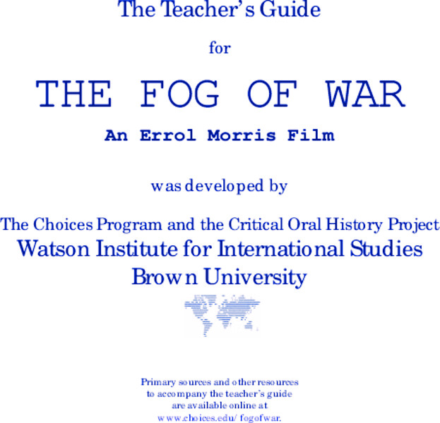 The Fog of War Lesson Plan