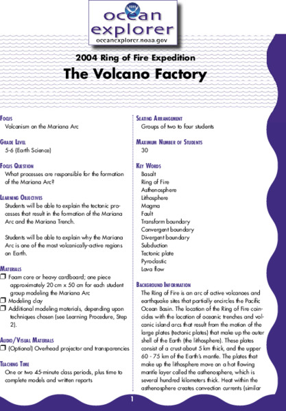 The Volcano Factory Lesson Plan