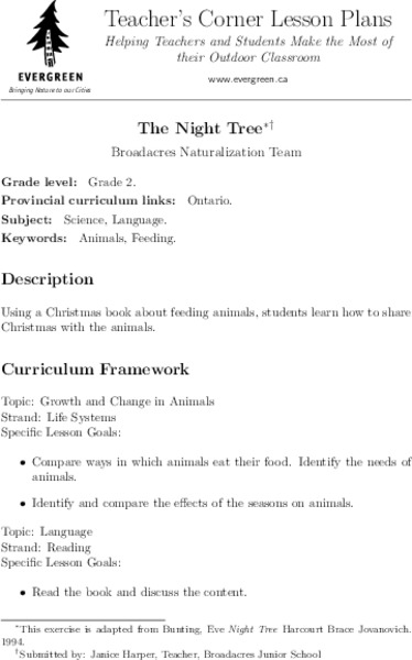 The Night Tree Lesson Plan