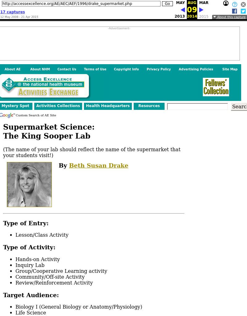 Supermarket Science: The King Sooper Lab Lesson Plan