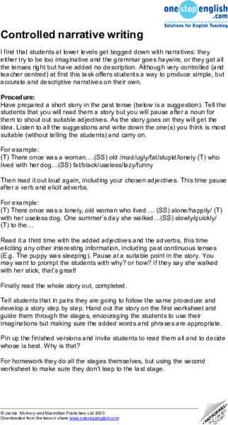 Controlled Narrative Writing Lesson Plan