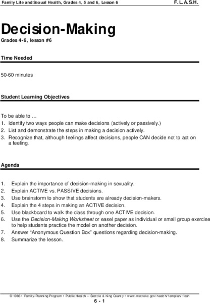 Decision-Making Lesson Plan