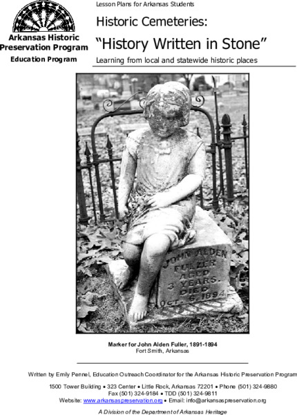Historic Cemeteries: "History Written in Stone" Lesson Plan