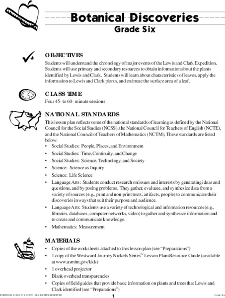 Botanical Discoveries Lesson Plan