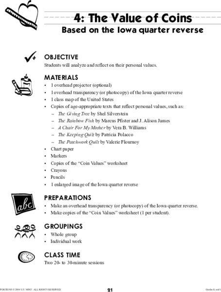 The Value of Coins Lesson Plan