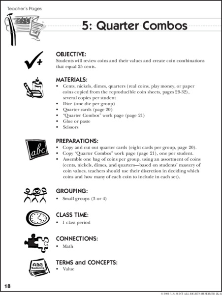 Quarter Combos Lesson Plan
