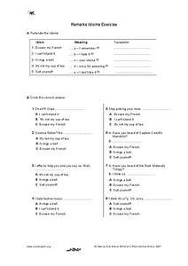 Idioms Worksheet