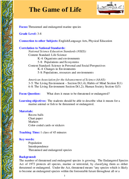 The Game of Life Lesson Plan