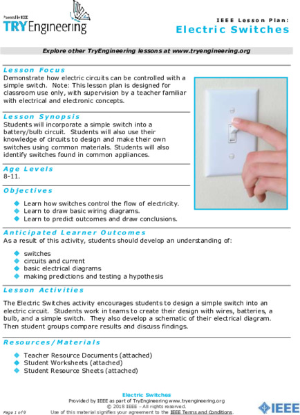 Electric Switches Lesson Plan