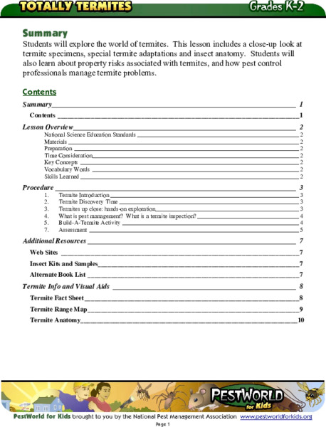 Totally Termites Lesson Plan
