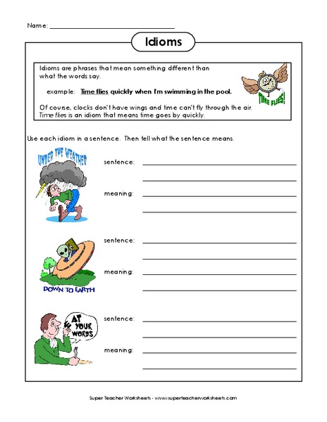 Idioms Worksheet