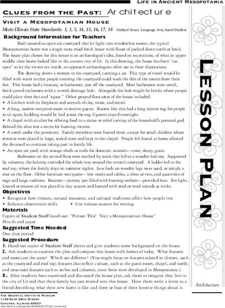 Visit a Mesopotamian House Lesson Plan