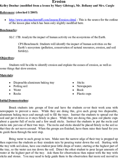 Erosion Lesson Plan