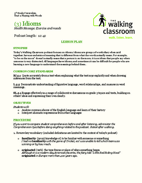 Idioms Lesson Plan