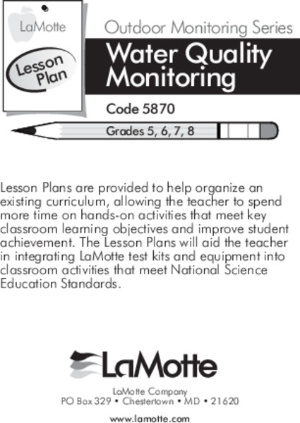 Water Quality Monitoring of Natural Water Lesson Plan
