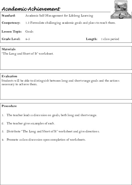 Academic Achievement Lesson Plan