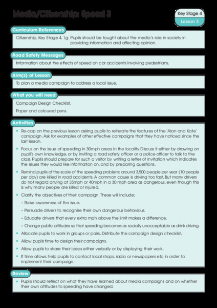 Media/Citizenship: Speed 3 Lesson Plan