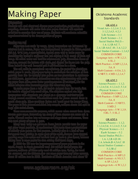 Making Paper Lesson Plan