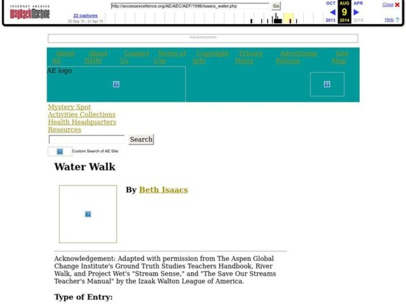 Water Walk Lesson Plan