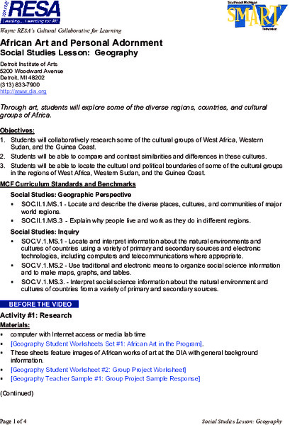 Geography Lesson Plan