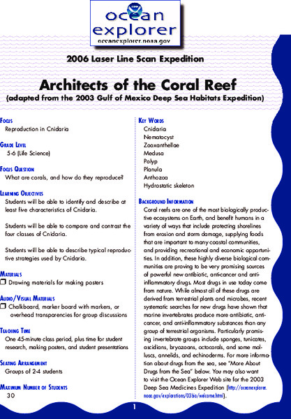 Architects of the Coral Reef Lesson Plan