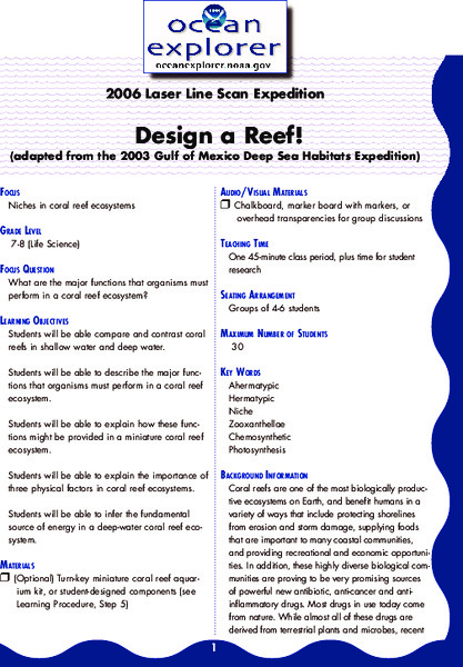 Design a Reef! Lesson Plan