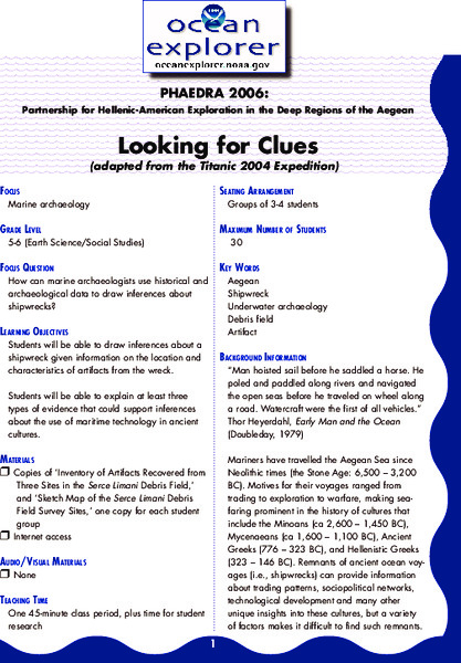 Looking for Clues Lesson Plan