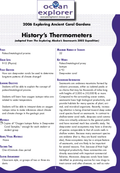 History's Thermometers Lesson Plan