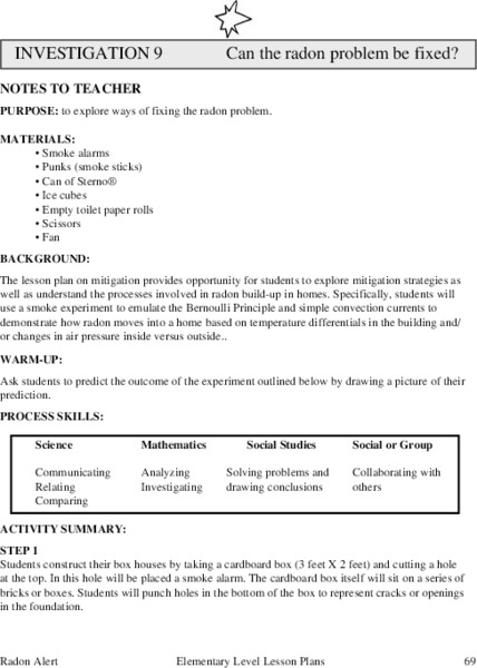 Can The Radon Problem Be Fixed? Lesson Plan