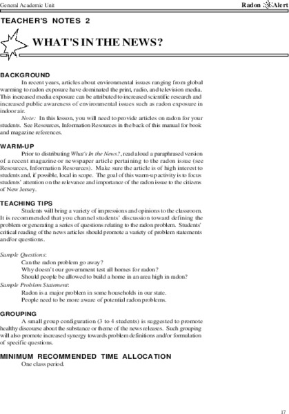 What's in the News? Lesson Plan