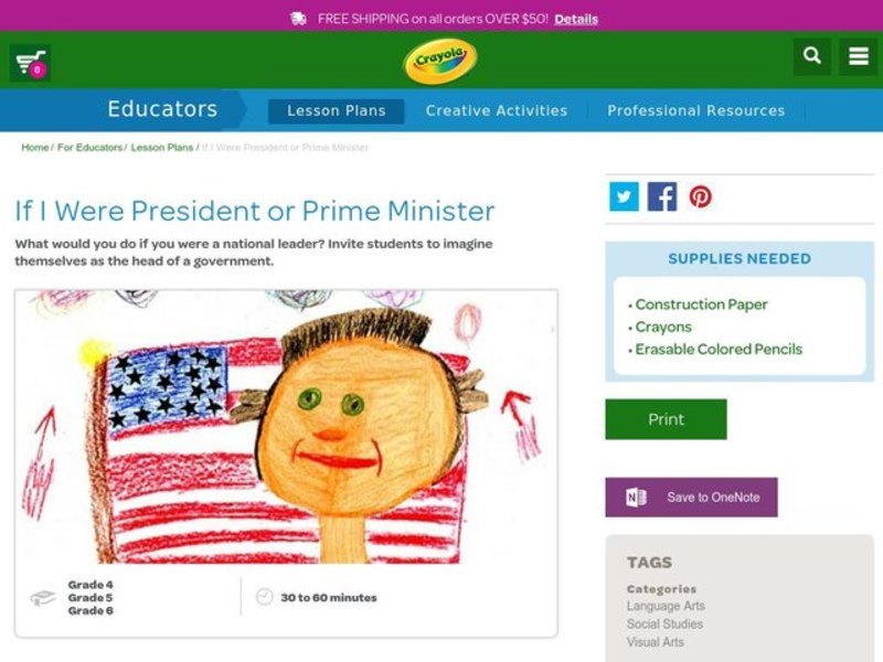 If I Were President Lesson Plan