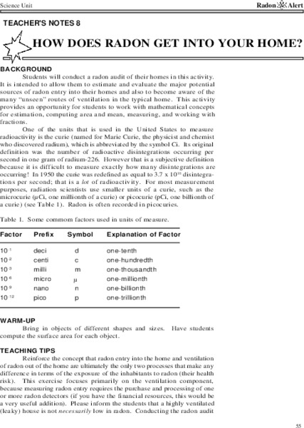 How Does Radon Get Into Your Home? Lesson Plan