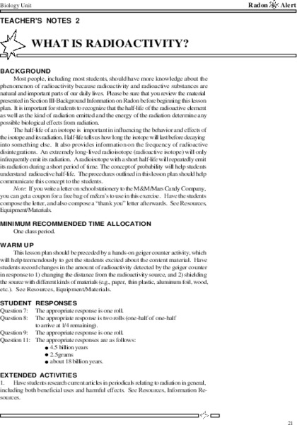 What is Radioactivity? Lesson Plan