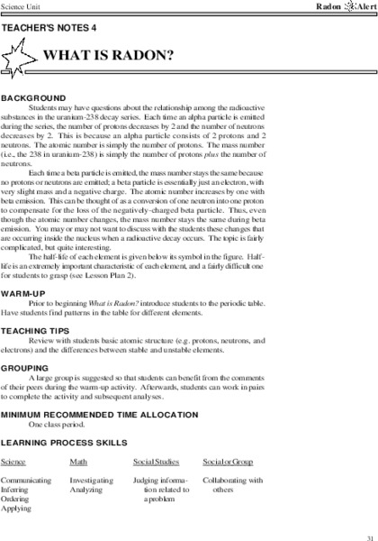 What is Radon? Lesson Plan