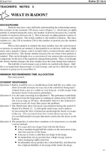 What Is Radon? Lesson Plan