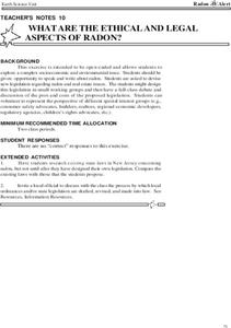 What Are The Ethical and Legal Aspects of Radon? Lesson Plan