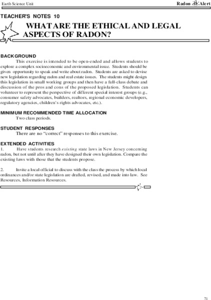 What Are The Ethical and Legal Aspects of Radon? Lesson Plan