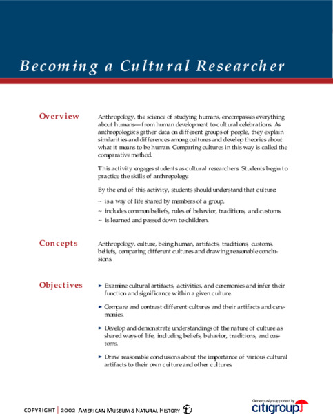 Comparing Cultures Lesson Plan