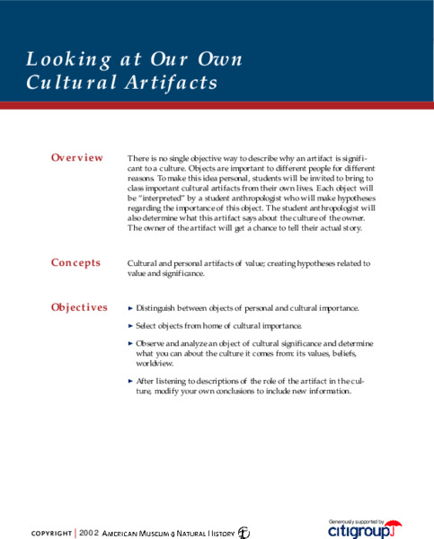 Artifacts Lesson Plan