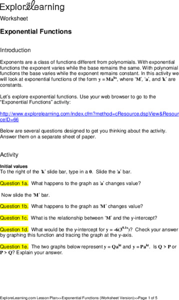 Exponential Functions Lesson Plan