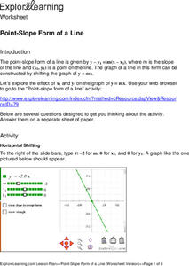 Point-Slope Form of a Line Lesson Plan